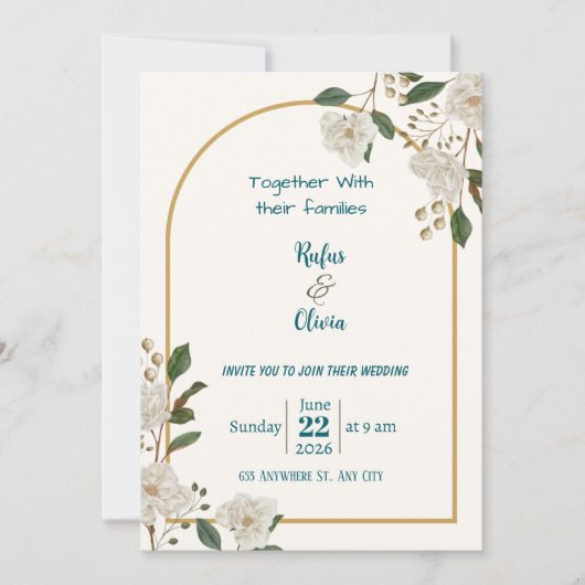 Invitation de mariage numérique personnalisée – Mo (Devant)
