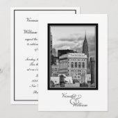 Invitation de mariage NYC Skyline Chrysler Flatiro (Devant / Derrière)
