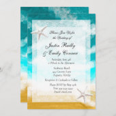 Invitation de mariage océan bord de mer turquoise (Devant / Derrière)