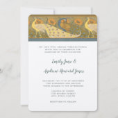 Invitation de mariage oiseau défilé Art Déco Paon (Devant)