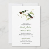Invitation de mariage oiseau-mouche vintage (Devant)