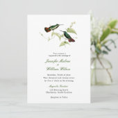 Invitation de mariage oiseau-mouche vintage (Debout devant)