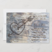 Invitation de mariage Oiseaux de l'amour Cœur scul (Devant)