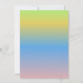 Invitation de mariage ombré jaune bleu rose (Dos)