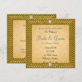 Invitation de mariage or unique et élégante (Devant / Derrière)
