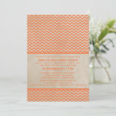 Invitation de mariage Orange Chic Chevron (Debout devant)