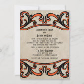 Invitation de mariage Orange Gothique (Devant)