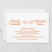 Invitation de mariage Orange Heart Equation (Devant)