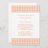 Invitation de mariage Orange Houndstooth (Devant / Derrière)