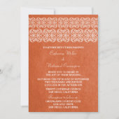 Invitation de mariage orange moderne de Bohême (Devant)