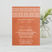 Invitation de mariage orange moderne de Bohême (Debout devant)