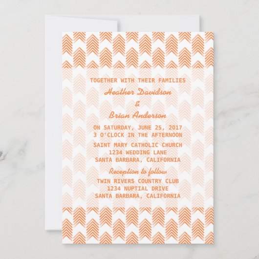 Invitation de mariage Orange Tribal Arrows (Devant)