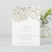 Invitation de mariage ornée de Paisley ivoire et o (Debout devant)