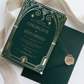 Invitation de mariage ornement de lierre vert forê