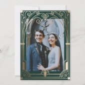 Invitation de mariage ornement de lierre vert forê (Dos)