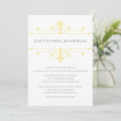 Invitation de mariage ornemental fantaisie Jaune v (Debout devant)