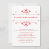 Invitation de mariage ornemental fantaisie Red v2 (Devant)
