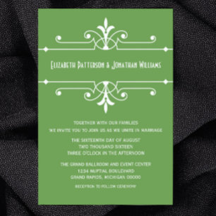 Invitation de mariage ornemental Green Fancy