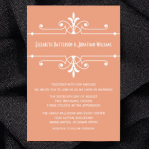Invitation de mariage ornemental Orange Fancy