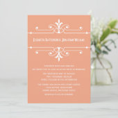 Invitation de mariage ornemental Orange Fancy (Debout devant)