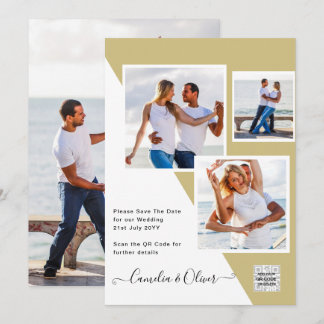 Invitation de mariage ou annonce de date or PHOTO 