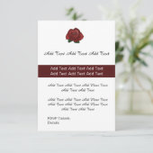 Invitation de mariage ou de fête à la rose rouge u (Debout devant)