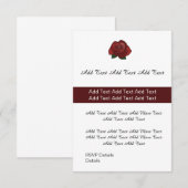 Invitation de mariage ou de fête à la rose rouge u (Devant / Derrière)