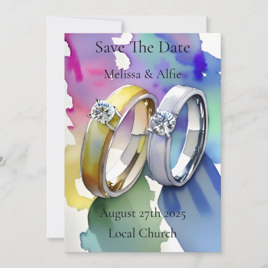 Invitation de mariage ou de fiançailles personnali (Devant)