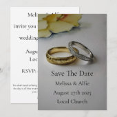 Invitation de mariage ou de fiançailles personnali (Devant / Derrière)