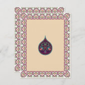 Invitation de mariage ou de Mehndi hindou musulman (Devant / Derrière)