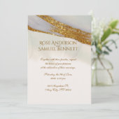 Invitation de mariage pailletée à l'encre d'alcool (Debout devant)