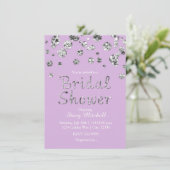 Invitation de mariage pailletée argent lavande (Debout devant)