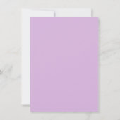 Invitation de mariage pailletée argent lavande (Dos)