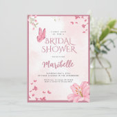 Invitation de mariage papillon floral (Debout devant)