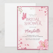 Invitation de mariage papillon floral (Devant / Derrière)