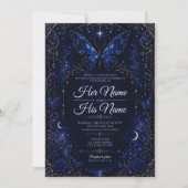 Invitation de mariage Papillon Saphir Céleste (Devant)