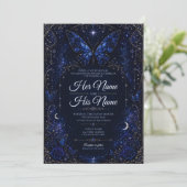 Invitation de mariage Papillon Saphir Céleste (Debout devant)