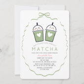 Invitation de mariage parfaite Matcha Kawaii Bow F (Devant)
