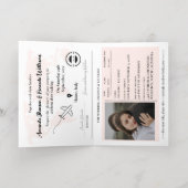 Invitation de mariage passeport or et mauve foncé (Couchage intérieur)
