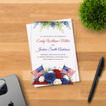 Invitation de mariage patriotique avec drapeau du
