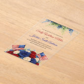 Invitation de mariage patriotique avec drapeau du  (Poser)
