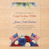 Invitation de mariage patriotique avec drapeau du  (Recto)