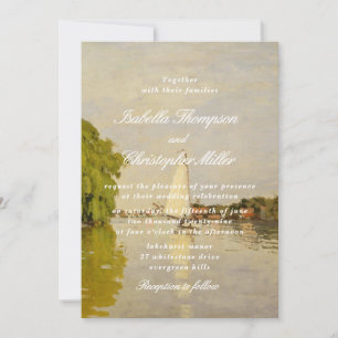 Invitation de mariage paysage à l'aquarelle
