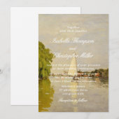 Invitation de mariage paysage à l'aquarelle (Devant / Derrière)