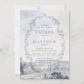 Invitation de mariage Paysage de campagne Art Fin (Devant)