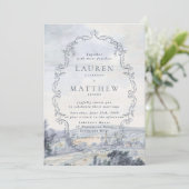 Invitation de mariage Paysage de campagne Art Fin (Debout devant)
