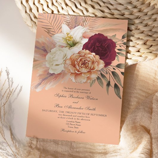 Invitation de mariage Peach Fuzz