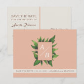 Invitation de mariage Peach Fuzz pour sauver la da (Devant / Derrière)