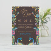 Invitation de mariage Peacock Them  (Debout devant)