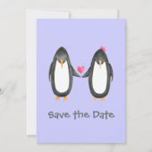 Invitation de mariage Pengin Luv (Devant)